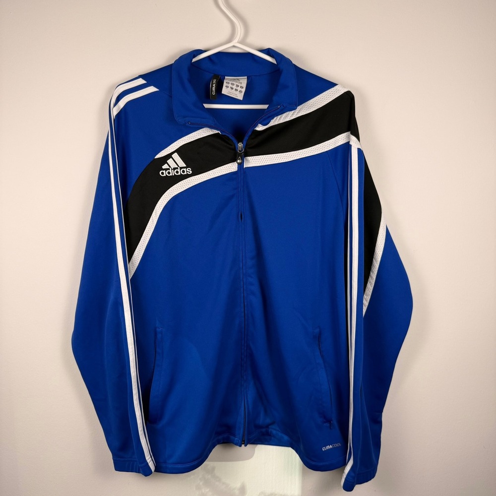 2010 Adidas‎ Clima365 ClimaCool Mens Track Jacket Blue Black White Full Zip M